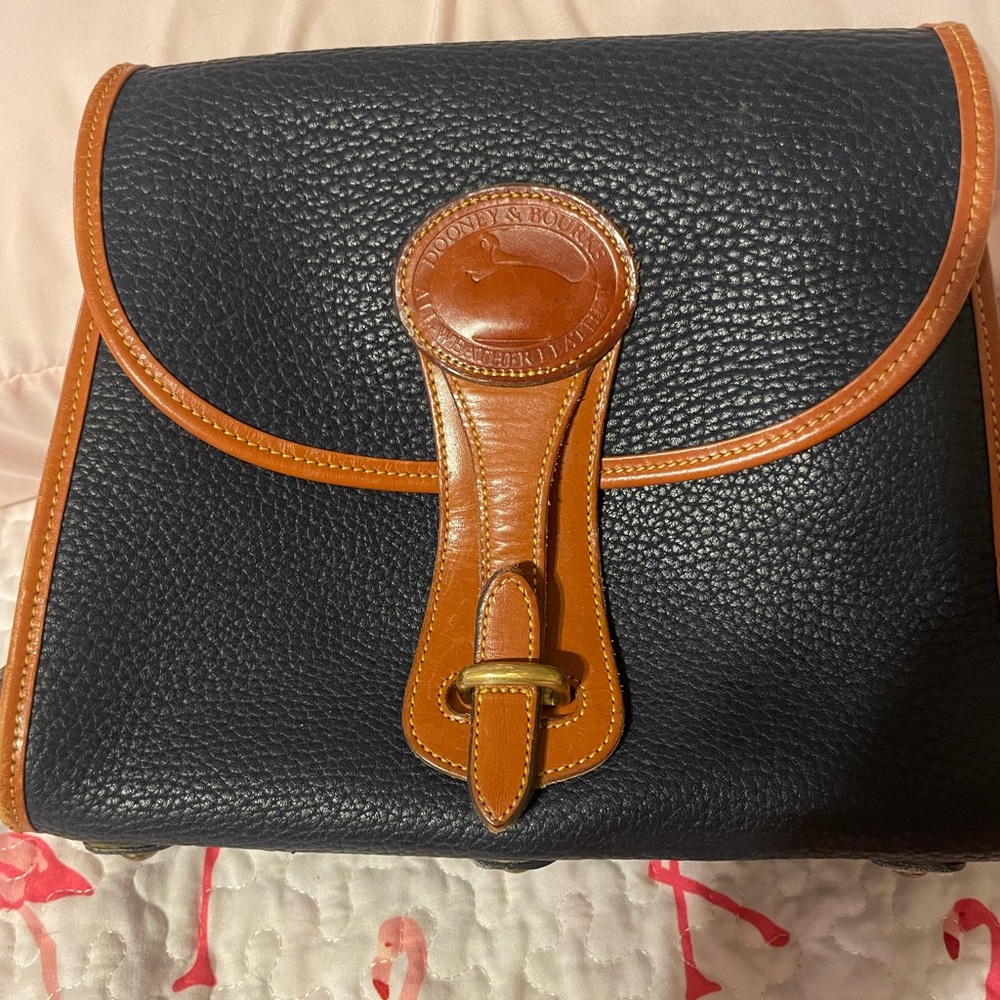 Dooney & Bourke Black and Brown Leather Backpack